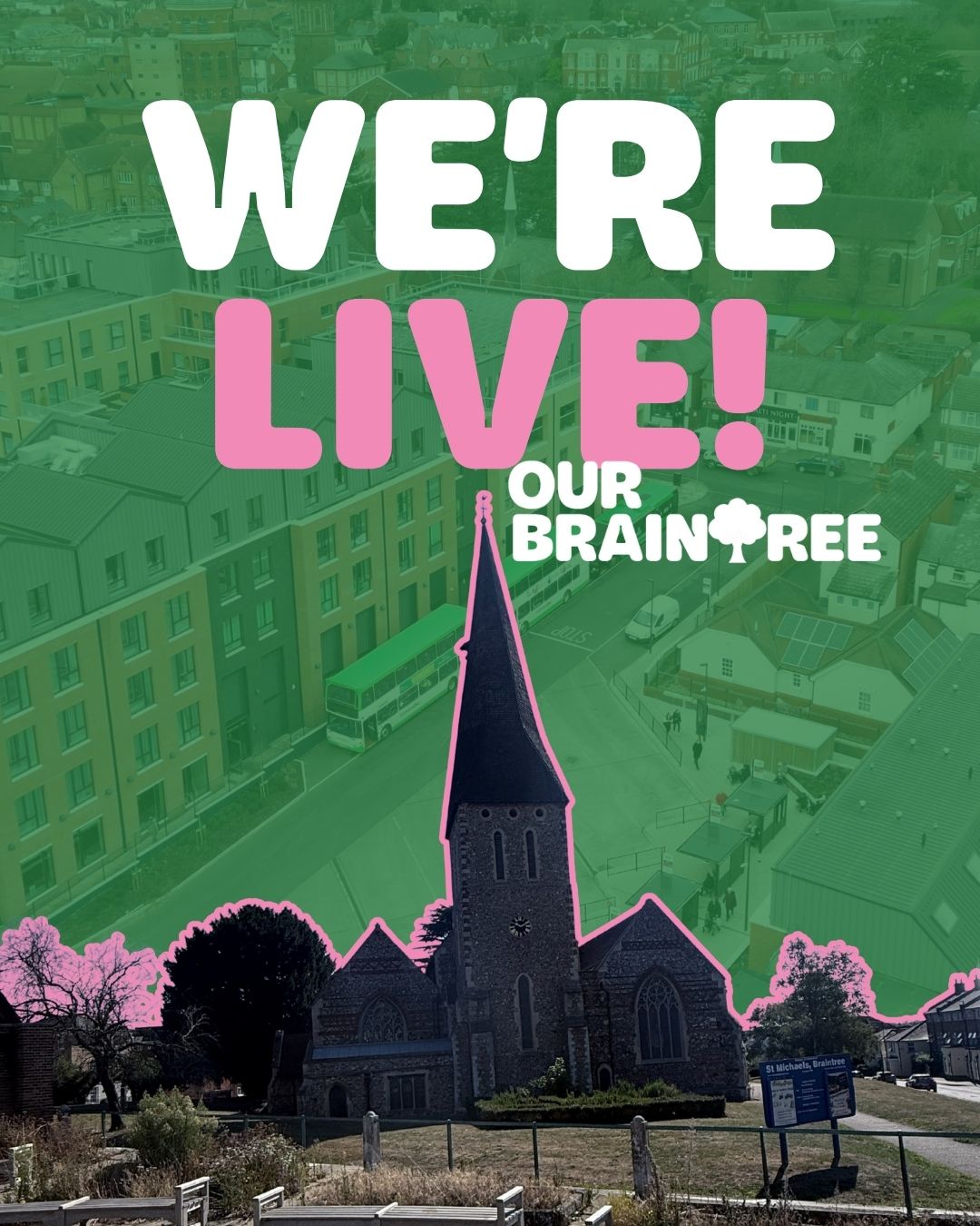 Our Braintree Social post - Static showing the launch date for the website